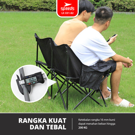 SPEEDS Kursi Lipat 2 Orang Double Moon Chair Kursi Dobel Lebar Camping Outdoor 031-62