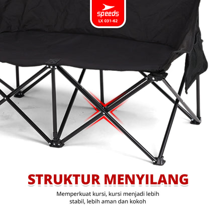 SPEEDS Kursi Lipat 2 Orang Double Moon Chair Kursi Dobel Lebar Camping Outdoor 031-62
