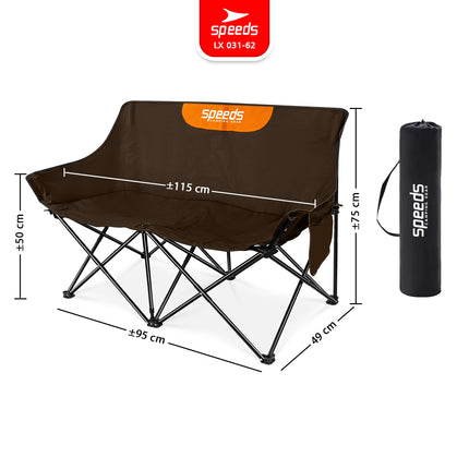 SPEEDS Kursi Lipat 2 Orang Double Moon Chair Kursi Dobel Lebar Camping Outdoor 031-62