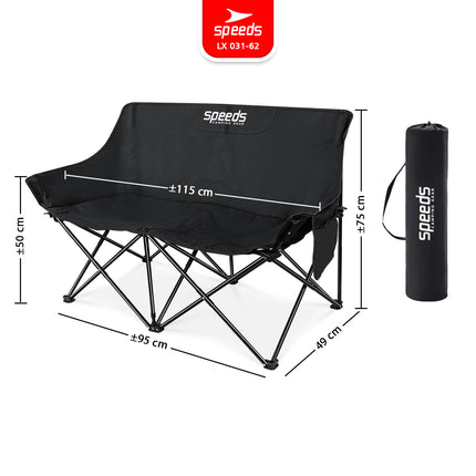 SPEEDS Kursi Lipat 2 Orang Double Moon Chair Kursi Dobel Lebar Camping Outdoor 031-62