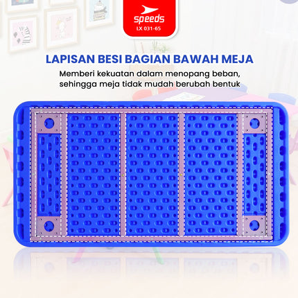 SPEEDS Meja Belajar Anak Rectangular Kin Kids Table Meja Persegi Panjang TK Paud Colorful Kids Table Ergonomis Warna Warni 031-65