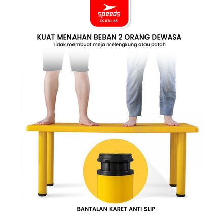 SPEEDS Meja Belajar Anak Rectangular Kin Kids Table Meja Persegi Panjang TK Paud Colorful Kids Table Ergonomis Warna Warni 031-65