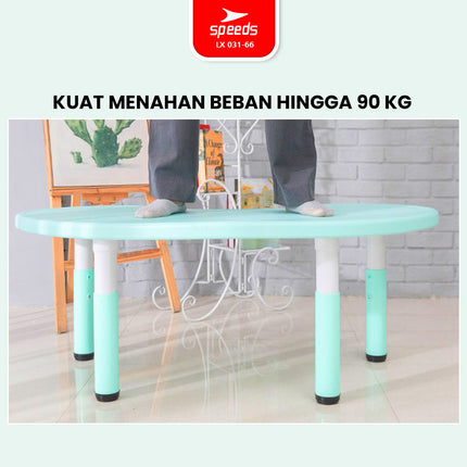 SPEEDS Meja Belajar Anak Bulan Moon Meja Table TK Paud Colorful Kids Table Warna Warni Ergonomis 031-66
