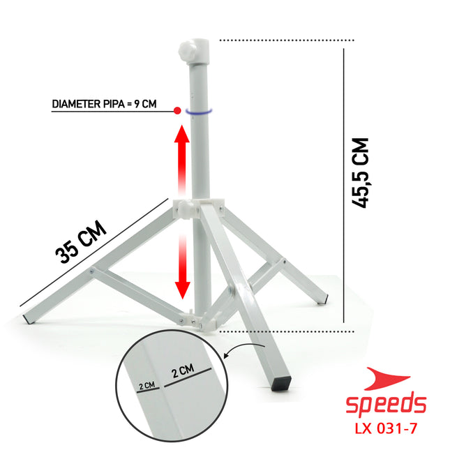 SPEEDS Kaki Penyangga Tripod Dudukan Payung Tenda Parasol Pantai Serbaguna 031-7