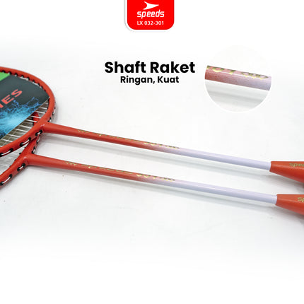 SPEEDS Raket Badminton Bulu Tangkis 1 Set isi 2pcs Racket Olahraga Pertandingan 032-301