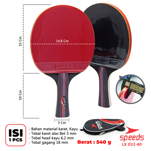 SPEEDS Bet Tennis Meja PIngpong Bola PIngpong  Premium Kayu Berkualitas 032-40