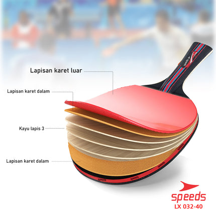 SPEEDS Bet Tennis Meja PIngpong Bola PIngpong  Premium Kayu Berkualitas 032-40