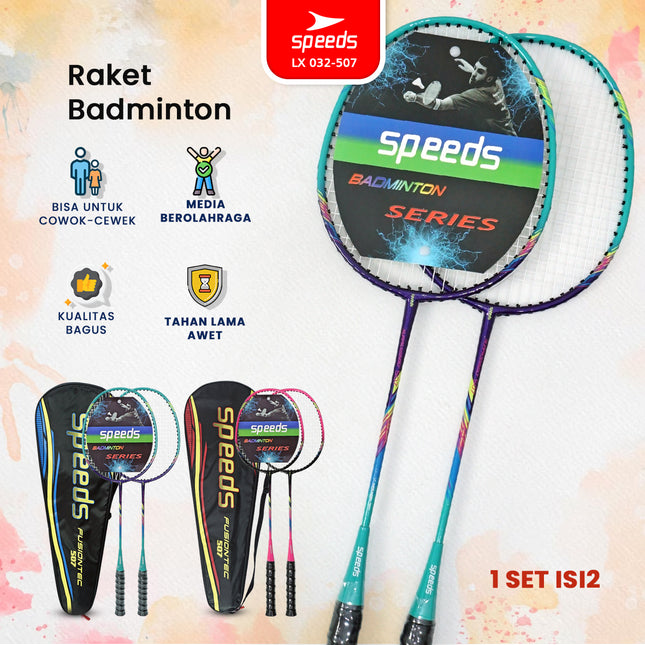 SPEEDS Raket Badminton Raket Racket Bulu Tangkis Outdoor Original Pertandingan 032-507