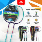 SPEEDS Raket Badminton Bulu Tangkis Paket Lengkap 1 Set 2pcs Alat Olahraga Berkualitas Original Olahraga Bulutangkis Indonesia 032-507