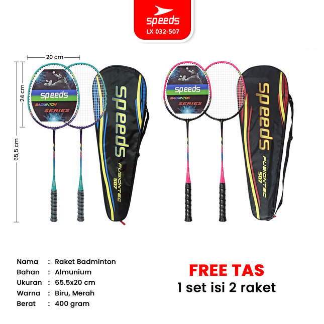 SPEEDS Raket Badminton Raket Racket Bulu Tangkis Outdoor Original Pertandingan 032-507