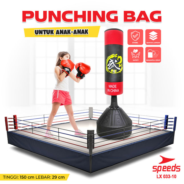 SPEEDS Samsak 1,56m Boxing Latihan Tinju Berdiri Punching Bag Bela Diri Muaythai Boxing Bantalan Tinju 033-10