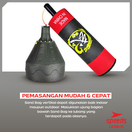SPEEDS Samsak 1,56m Boxing Latihan Tinju Berdiri Punching Bag Bela Diri Muaythai Boxing Bantalan Tinju 033-10