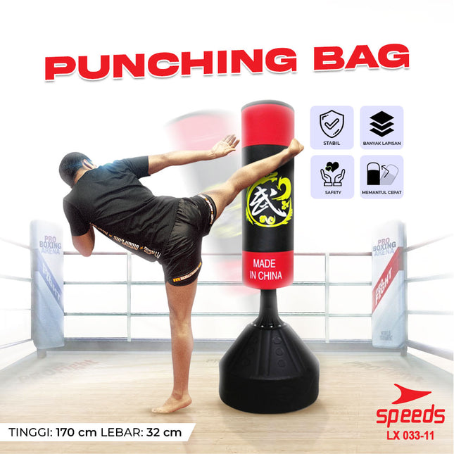 SPEEDS Punching Bag 1,78m Boxing Berdiri Samsak Premium Muaythai Boxing MMA 033-11