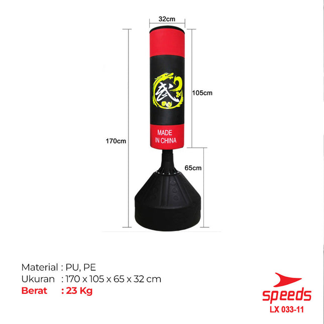 SPEEDS Punching Bag 1,78m Boxing Berdiri Samsak Premium Muaythai Boxing MMA 033-11