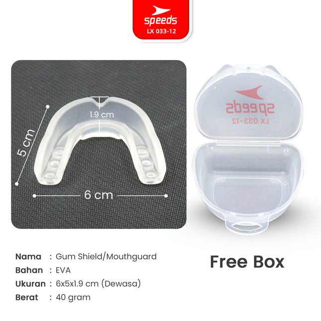 SPEEDS Gamsil Gumshield Pelindung Gigi Mulut Boxing Mouthguard Gum Shield Olahraga Bela Diri Karate 033-12