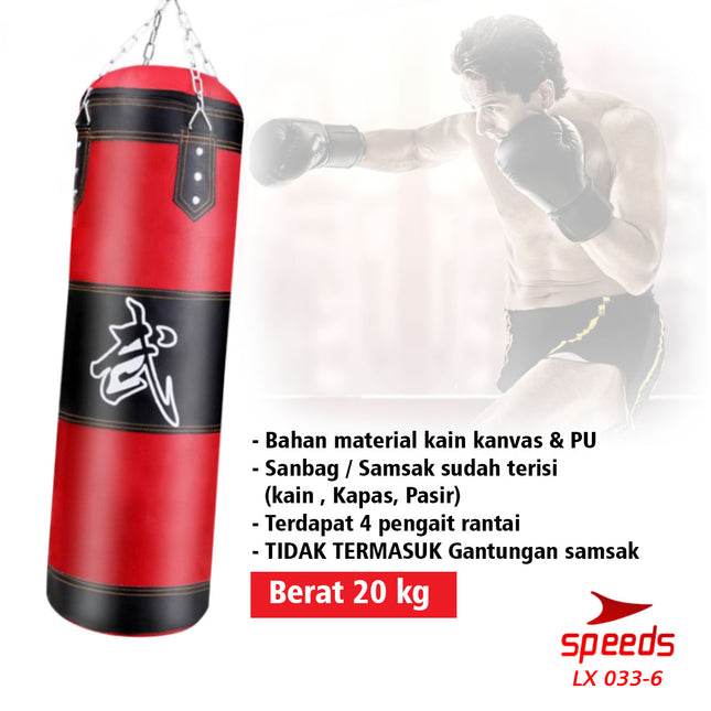 SPEEDS Samsak Tinju / Samsak Muaythai Sanbag Boxing Taekwondo Handbag Olahraga Beladiri 033-6 100CM