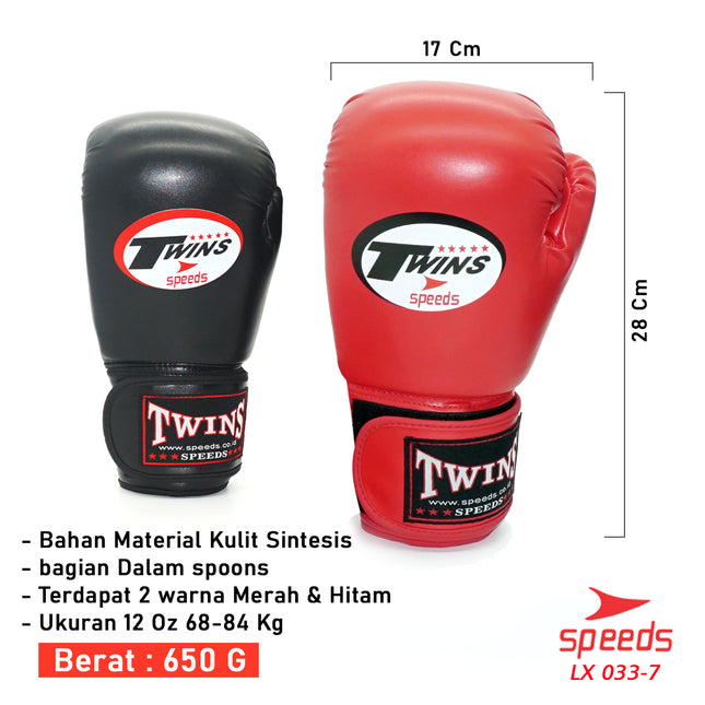 SPEEDS Boxing Gloves Sarung Tinju Twins MMA Muay Thai / Boxing Gloves Sports Punch Training 033-7