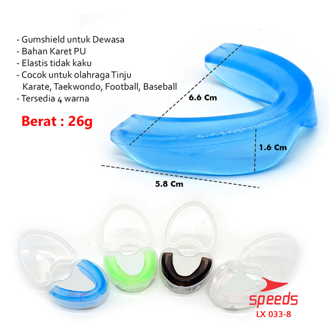 SPEEDS Gumshield Pelindung gigi Dewasa Anak Mouthguard Olahraga Karate Tinju Boxing Tekwondo 033-8