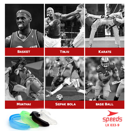 SPEEDS Gumshield Pelindung Gigi Anak Karate Tinju Boxing Mouthguard Olahraga Muaythai 033-9