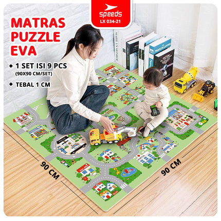 SPEEDS Evamat Motif 30x30x1cm Eva Mat Matras Puzzle Anak Bergambar Mainan Empuk 034-21