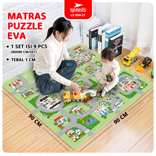 SPEEDS Evamat Motif 30x30x1cm Eva Mat Matras Puzzle Anak Bergambar Mainan Empuk 034-21