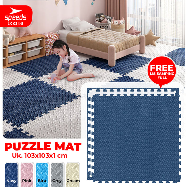 SPEEDS Evamat 103x103cm 12mm Matras Puzzle Karpet Puzzle Matras Eva Alas Lantai Portable LX 034-8