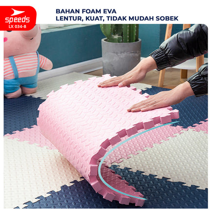 SPEEDS Evamat 103x103cm 12mm Matras Puzzle Karpet Puzzle Matras Eva Alas Lantai Portable LX 034-8
