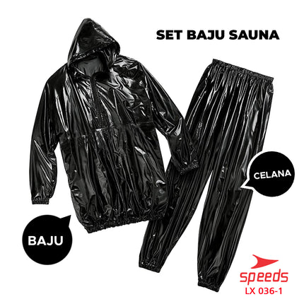 SPEEDS Baju Jaket Sauna Suit Elastis Waterproof Olahraga Detox Pelangsing Keringat 036-1