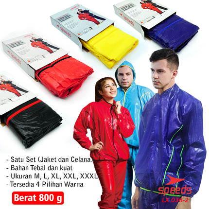 SPEEDS Baju Sauna Sauna Suit Jas Celana Keringat Olahraga Tebal Panas Untuk Olahraga 036-2
