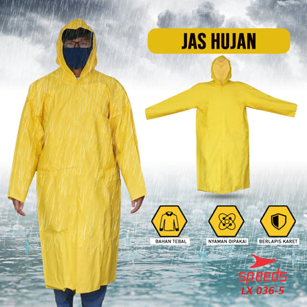 SPEEDS Jas Hujan Rain Coat Ponco Mantel Hujan Anti Air Awet Tebal  Pria Wanita Sunflower 036-5
