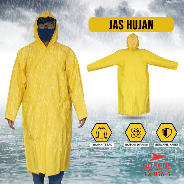 SPEEDS Jas Hujan Rain Coat Ponco Mantel Hujan Anti Air Awet Tebal  Pria Wanita Sunflower 036-5