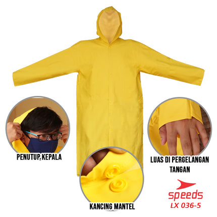 SPEEDS Jas Hujan Rain Coat Ponco Mantel Hujan Anti Air Awet Tebal  Pria Wanita Sunflower 036-5