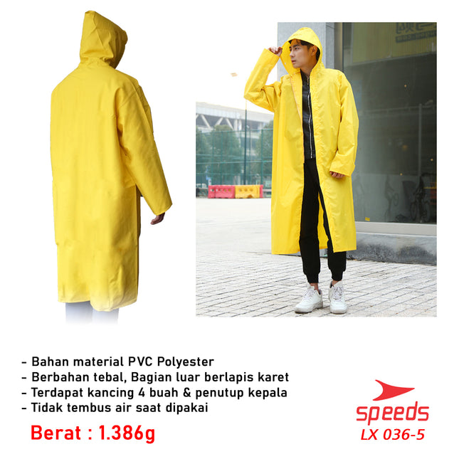 SPEEDS Jas Hujan Rain Coat Ponco Mantel Hujan Anti Air Awet Tebal  Pria Wanita Sunflower 036-5