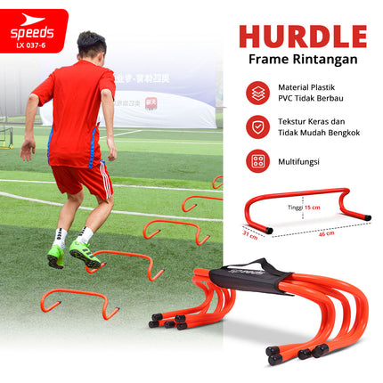 SPEEDS Hurdle Training Agility Tiang Latihan Loncat Lari Adjustable Atlit Sepak Bola Training 037-6