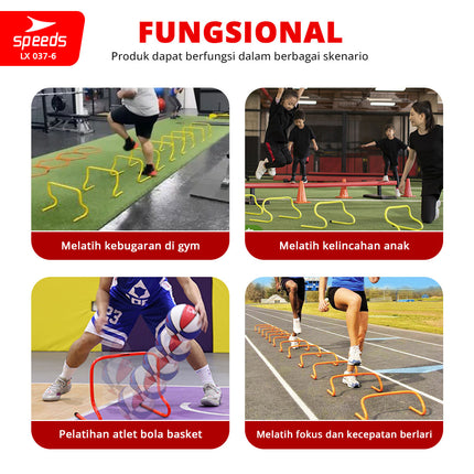 SPEEDS Hurdle Training Agility Tiang Latihan Loncat Lari Adjustable Atlit Sepak Bola Training 037-6