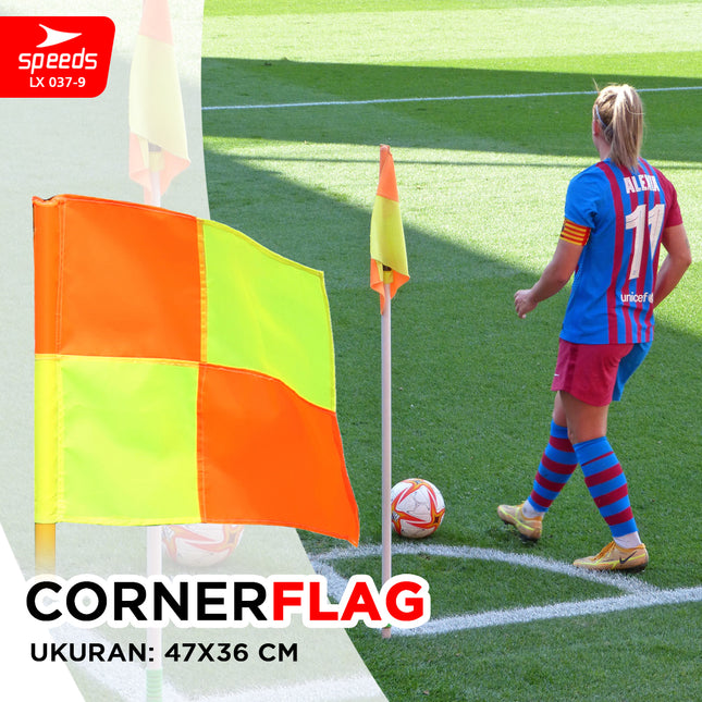 SPEEDS Bendera Sudut Lapangan Olahraga Sepak Bola Corner Flag Soccer Bendera Sepak Pojok 037-9
