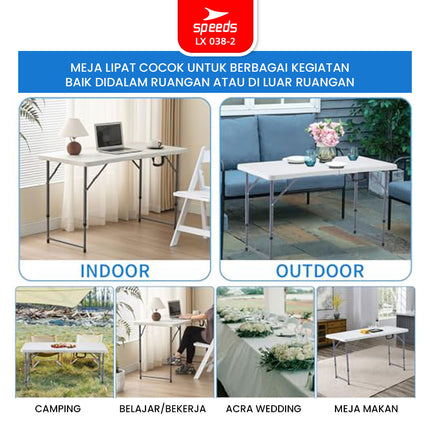 SPEEDS Meja Lipat Plastik Serbaguna Outdoor 038-2
