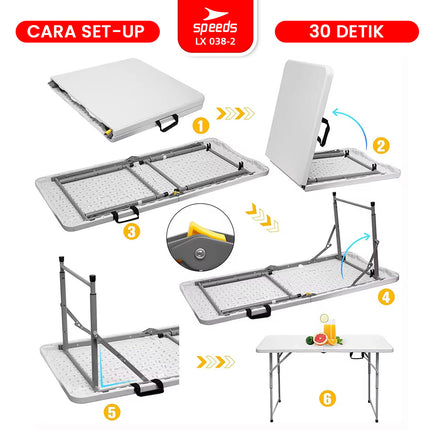 SPEEDS Meja Lipat Plastik Serbaguna Outdoor 038-2