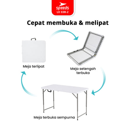 SPEEDS Meja Lipat Plastik Serbaguna Outdoor 038-2