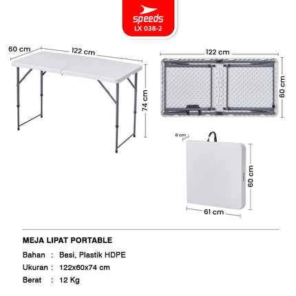 SPEEDS Meja Lipat Plastik Serbaguna Outdoor 038-2