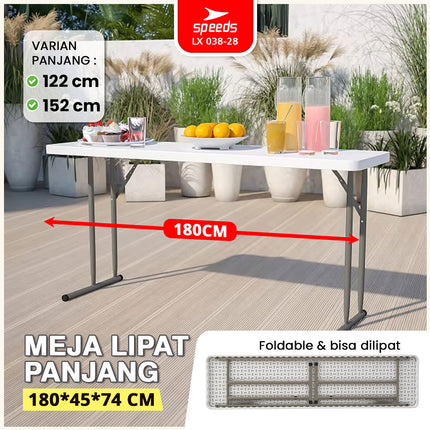 SPEEDS Meja Lipat Plastik 180x45x74cm 038-28