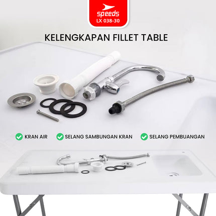 SPEEDS 115x60x86cm Sink Table Indoor Outdoor Large Kitchen Cooking Table 038-30
