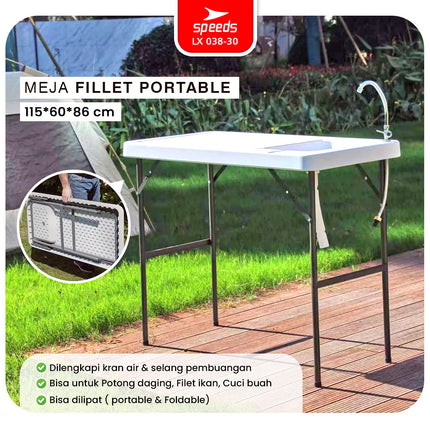 SPEEDS 115x60x86cm Sink Table Indoor Outdoor Large Kitchen Cooking Table 038-30