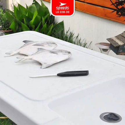 SPEEDS 115x60x86cm Sink Table Indoor Outdoor Large Kitchen Cooking Table 038-30