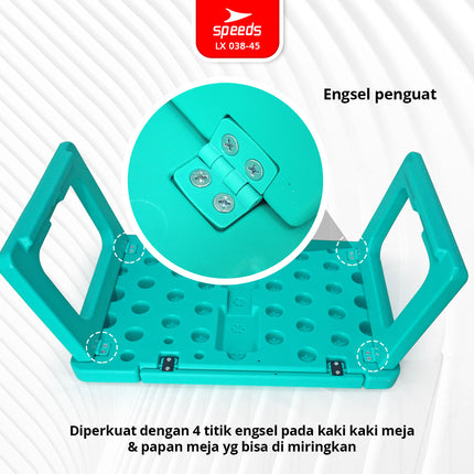 SPEEDS Children's Foldable Study Table Thick Sturdy Foldable Rectangular HDPE Kids Table Preschool Kindergarten Colorful 038-45