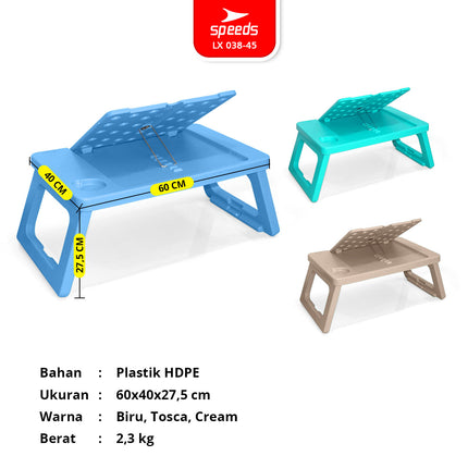 SPEEDS Children's Foldable Study Table Thick Sturdy Foldable Rectangular HDPE Kids Table Preschool Kindergarten Colorful 038-45