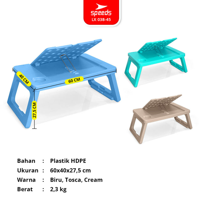 SPEEDS Children's Foldable Study Table Thick Sturdy Foldable Rectangular HDPE Kids Table Preschool Kindergarten Colorful 038-45