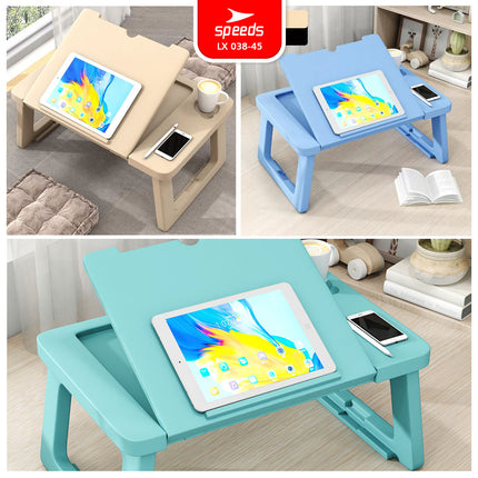 SPEEDS Children's Foldable Study Table Thick Sturdy Foldable Rectangular HDPE Kids Table Preschool Kindergarten Colorful 038-45