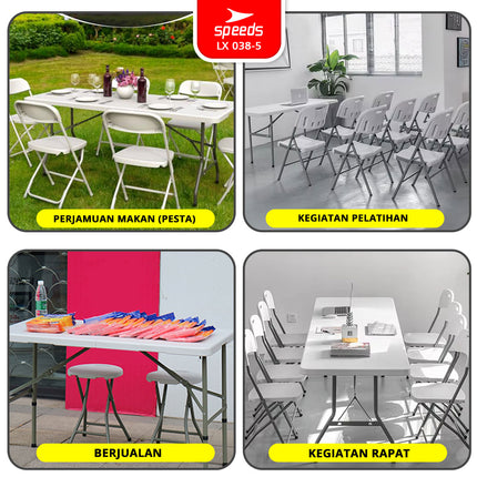 SPEEDS Meja Lipat 244x75x74cm HDPE 038-5