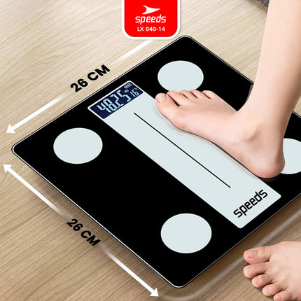 SPEEDS Timbangan Badan Smart Digital Weight Scale Scales 26cm Fat Scaler USB Aplikasi Pengukur Lemak 040-14
